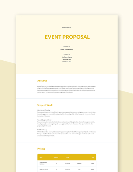 Simple Exhibition Proposal Template -- Word (DOC) | Google Docs | Apple ...