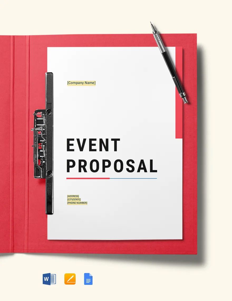 Simple Event Proposal Template in Word, Google Docs, Apple Pages