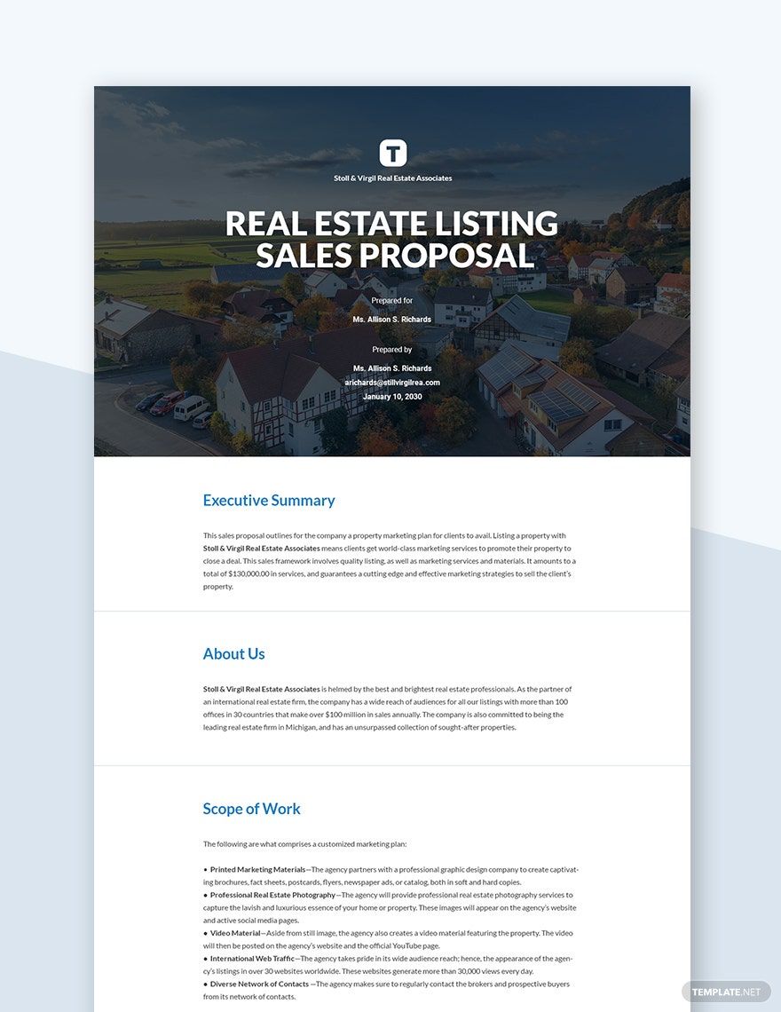 Real Estate Sales Proposal Template