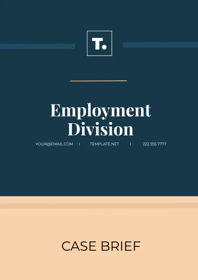 Free Employment Division Case Brief Template to Edit Online