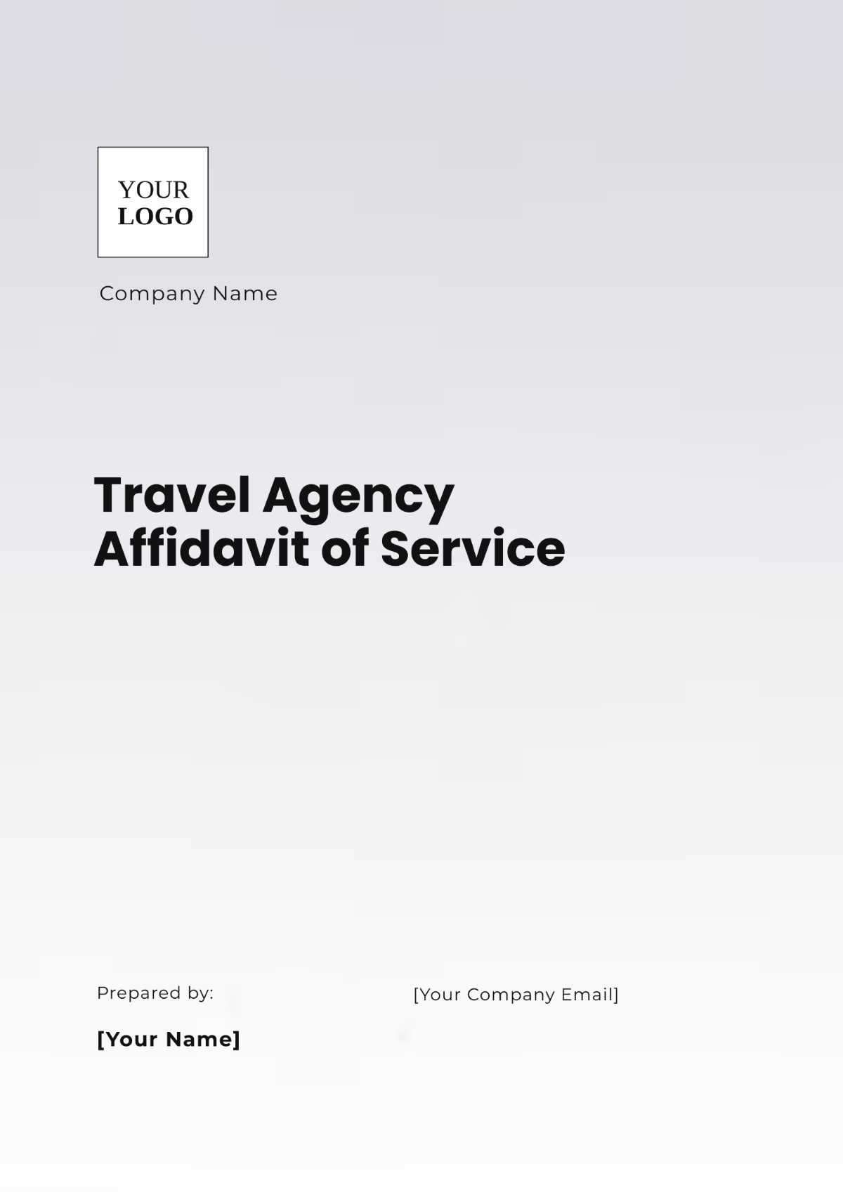 Travel Agency Affidavit of Service Template - Edit Online & Download