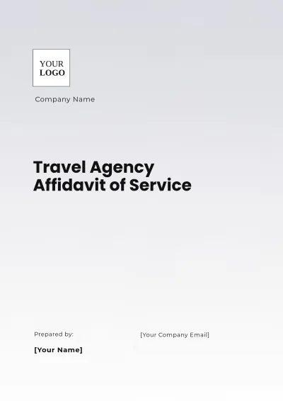 Free Travel Agency Affidavit of Service Template to Edit Online