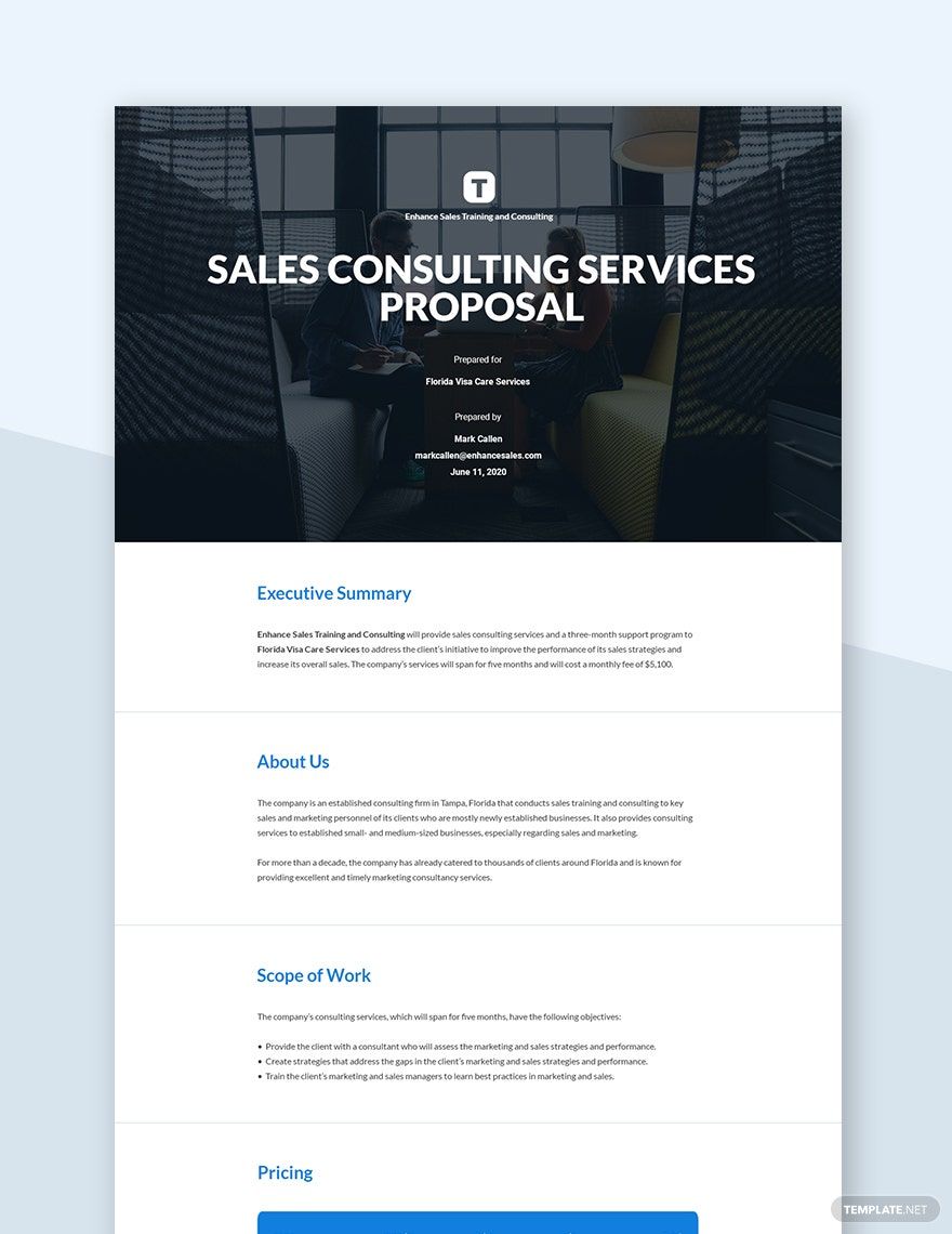 Consulting Services Proposal Template Google Docs, Word, Apple Pages