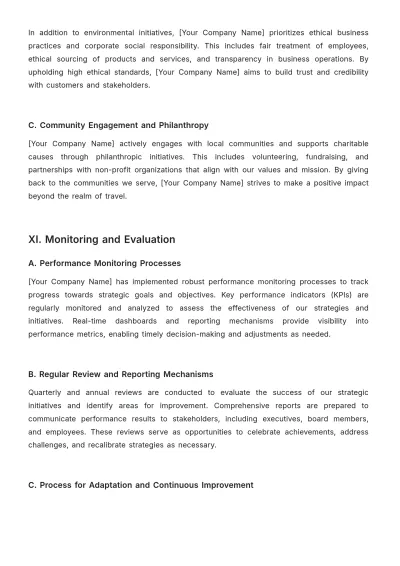 Free Travel Agency Strategic Plan Template to Edit Online