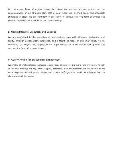 Free Travel Agency Strategic Plan Template to Edit Online