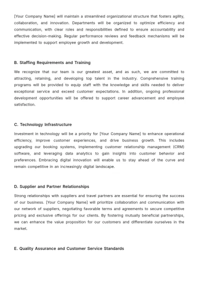 Free Travel Agency Strategic Plan Template to Edit Online
