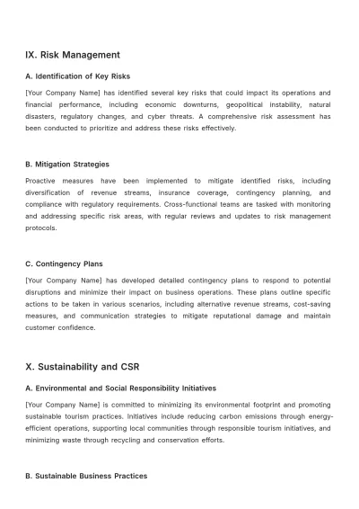 Free Travel Agency Strategic Plan Template to Edit Online