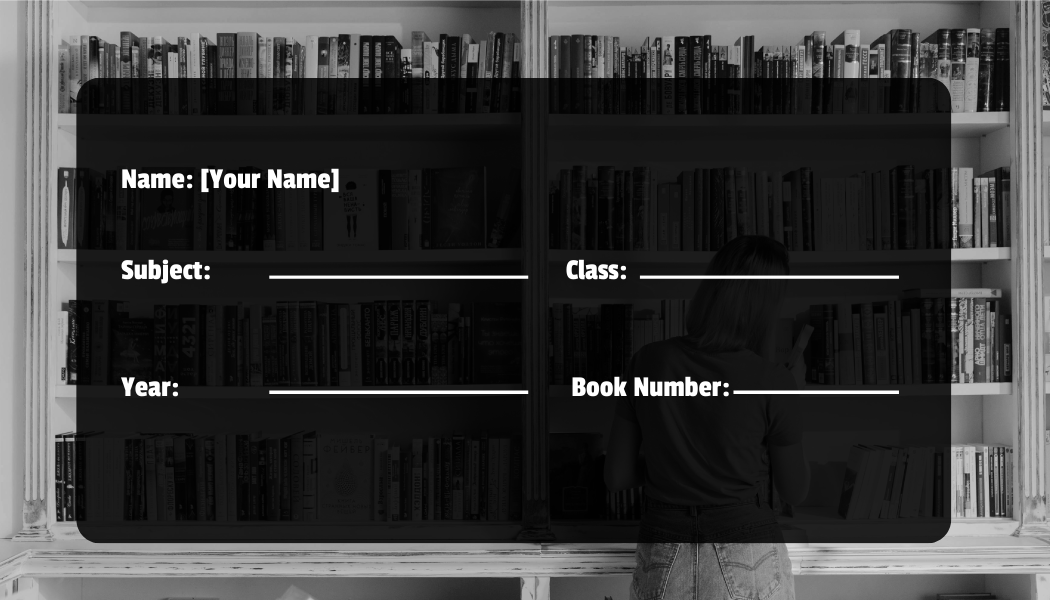 Black and White Book Label Template