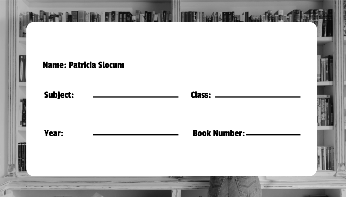 Black and White Book Label
