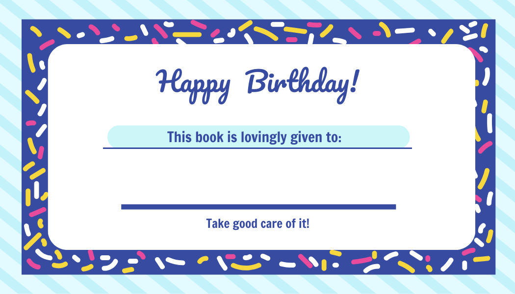 Birthday Book Label Template