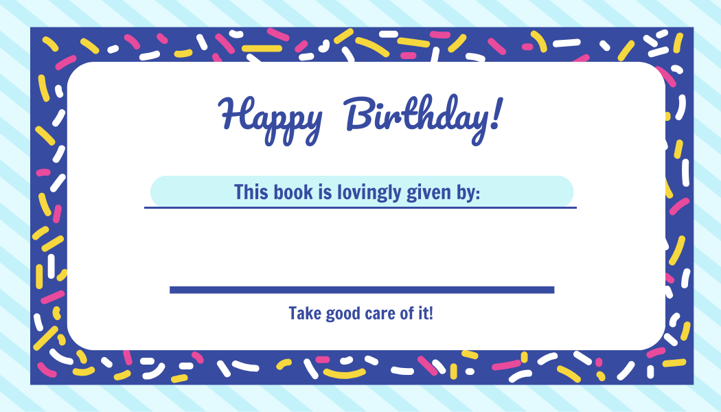 Free Birthday Book Label Template