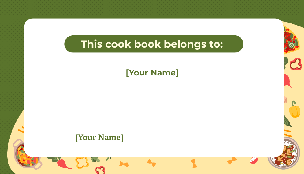 Free Cook Book Label Template