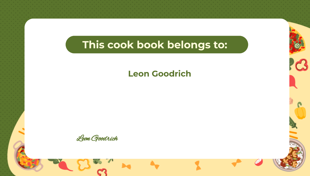 Cook Book Label