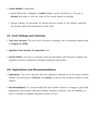 Free Client Case Brief Template to Edit Online