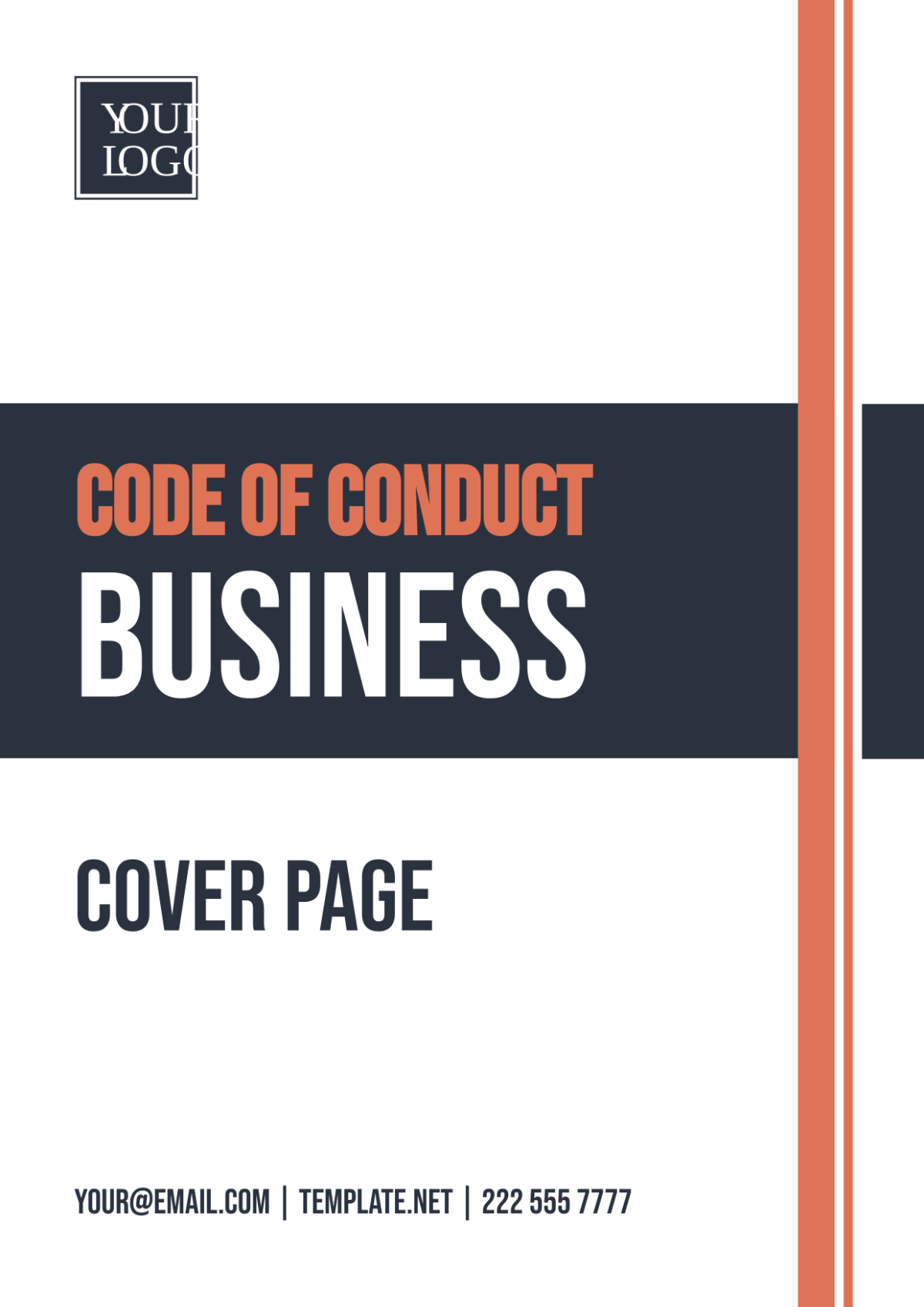 Code of Conduct Business Cover Page Template
