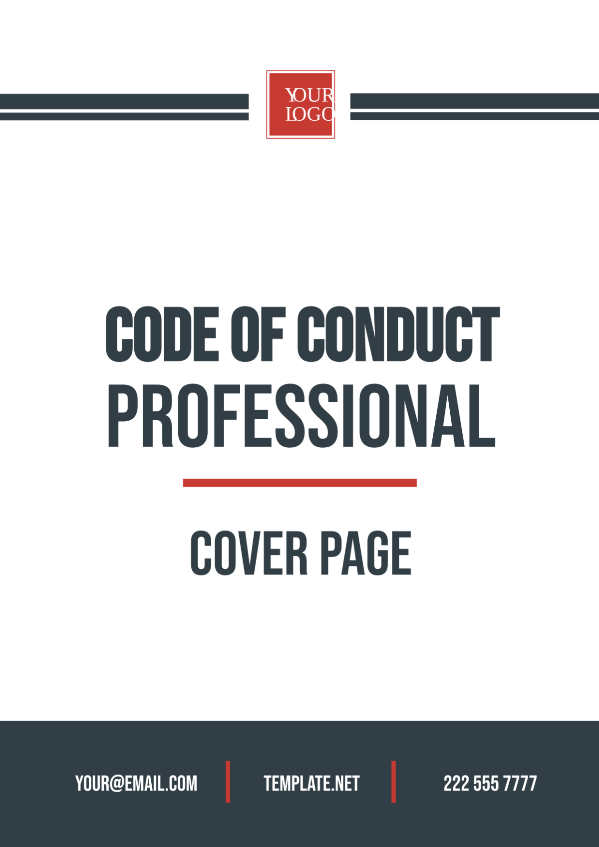 Code of Conduct Professional Cover Page Template