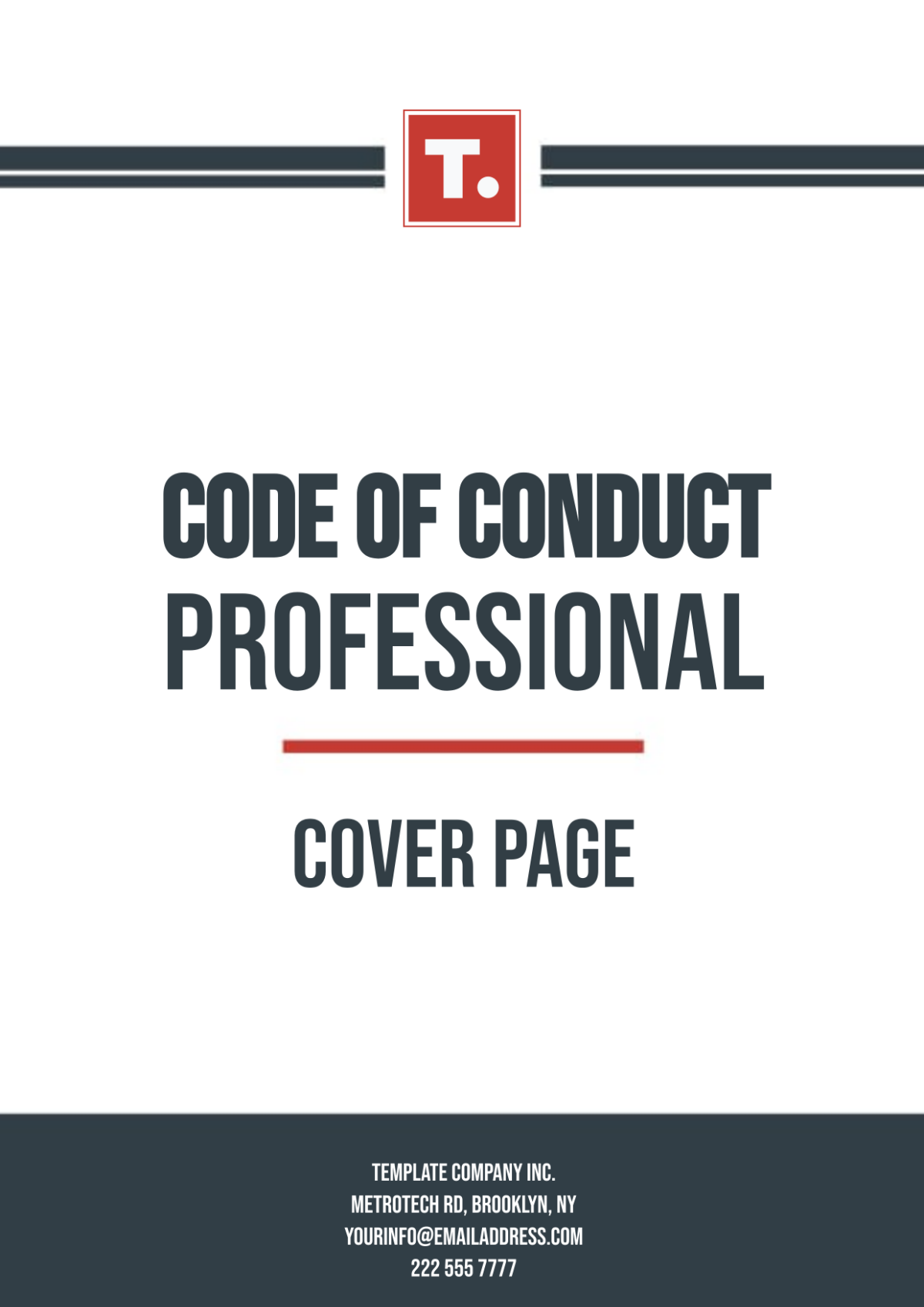 Code of Conduct Professional Cover Page