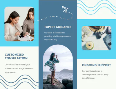 Free Travel Agency Consultant Brochure Template to Edit Online