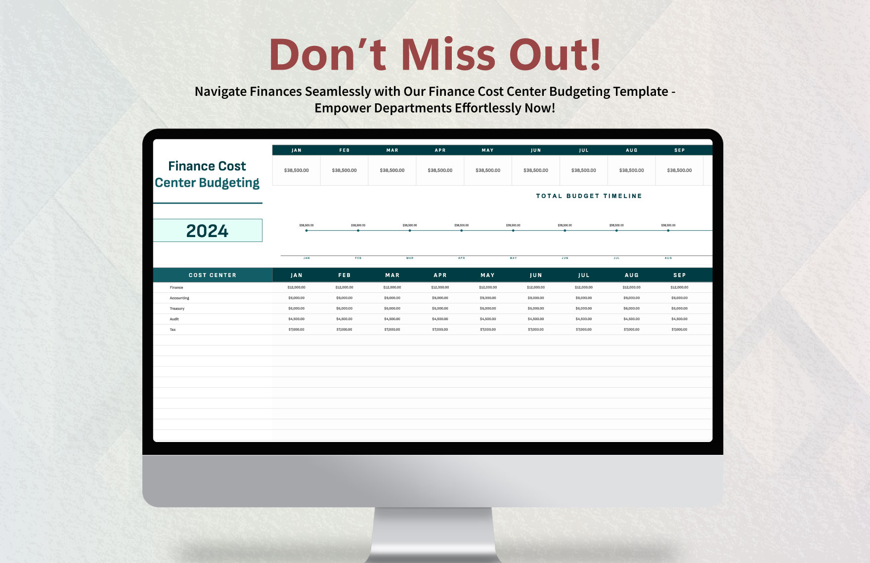Finance Cost Center Budgeting Template