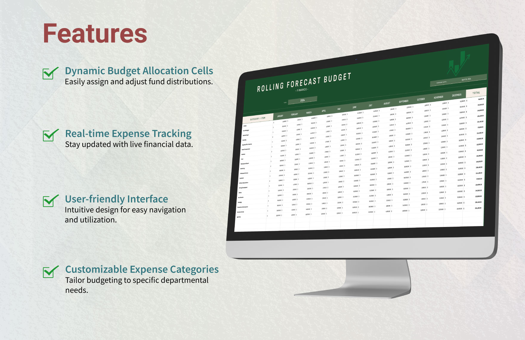 Finance Rolling Forecast Budget Template