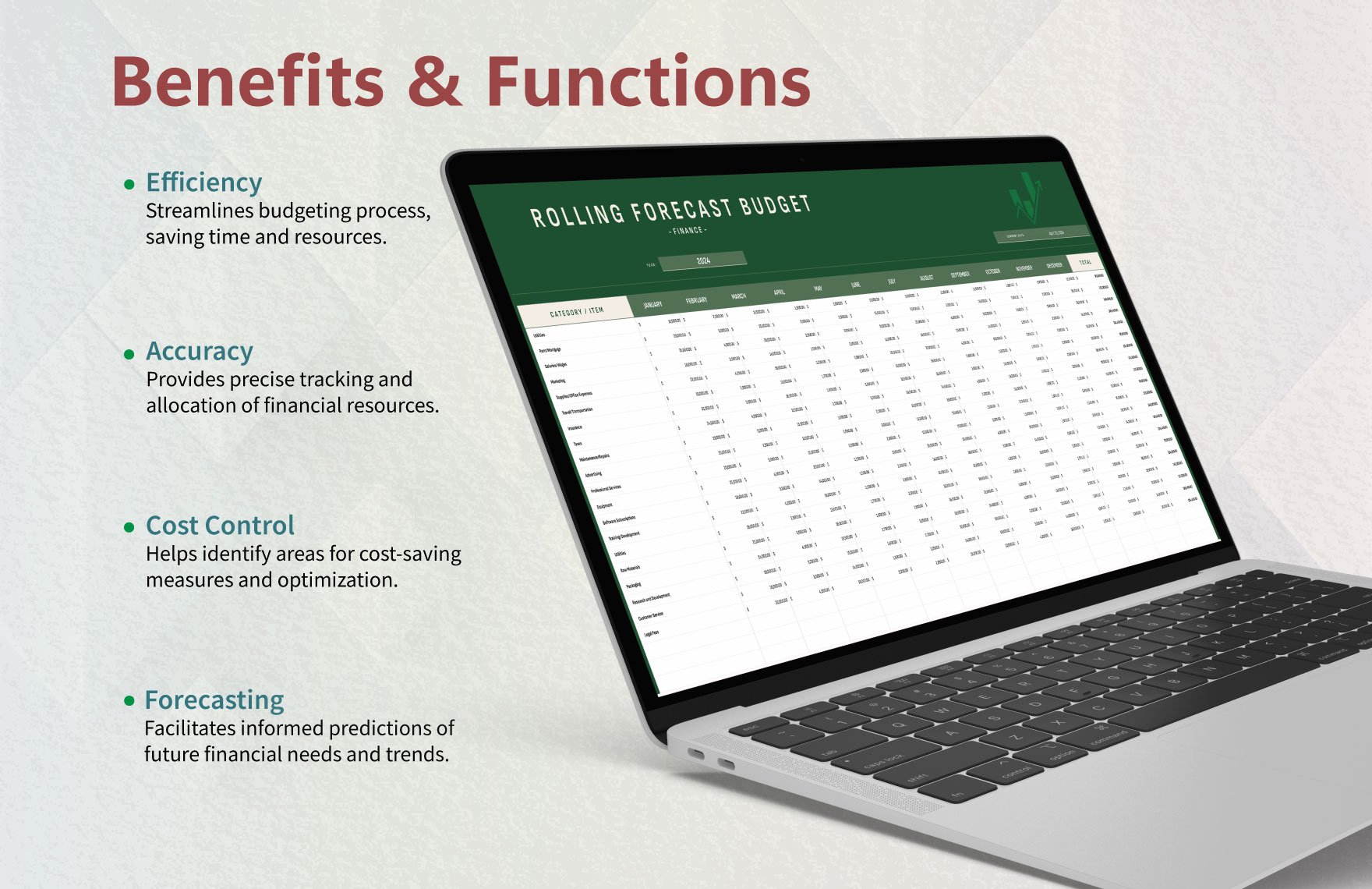 Finance Rolling Forecast Budget Template