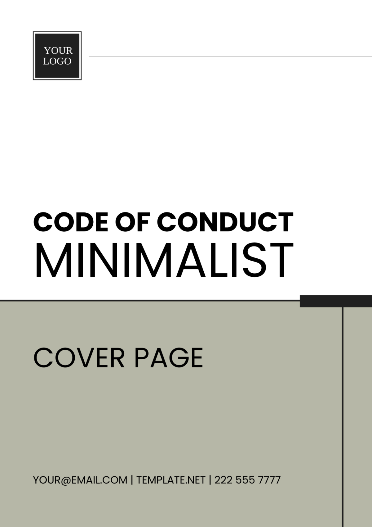 Free Code of Conduct Minimalist Cover Page Template