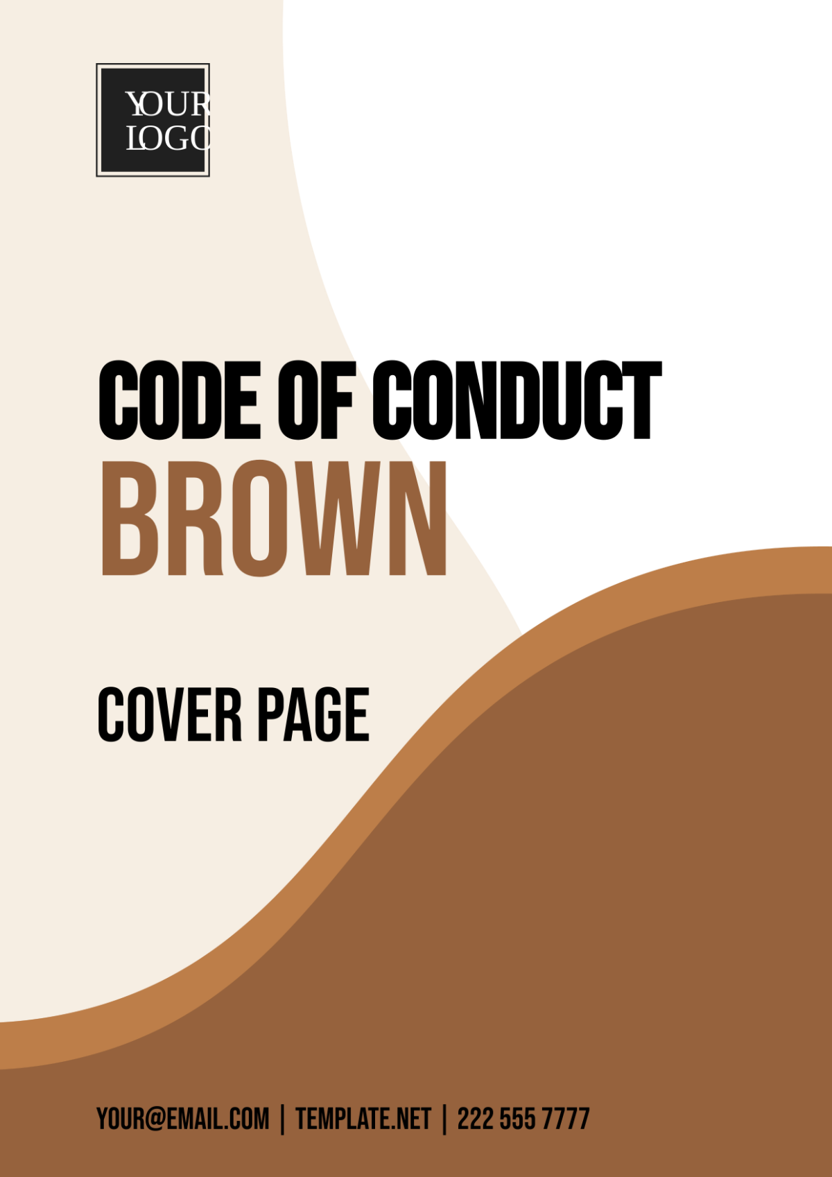 Code of Conduct Brown Cover Page Template