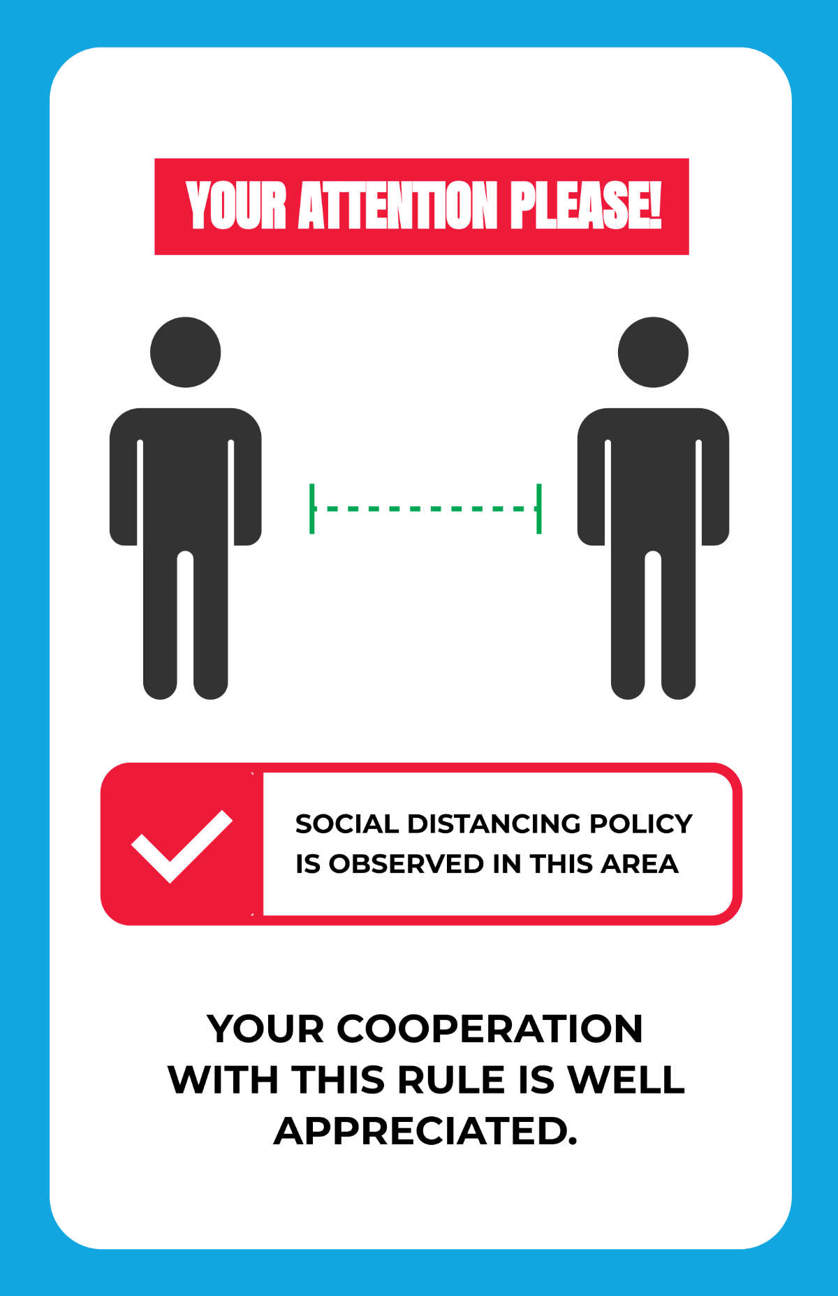 Social Distancing Poster Template