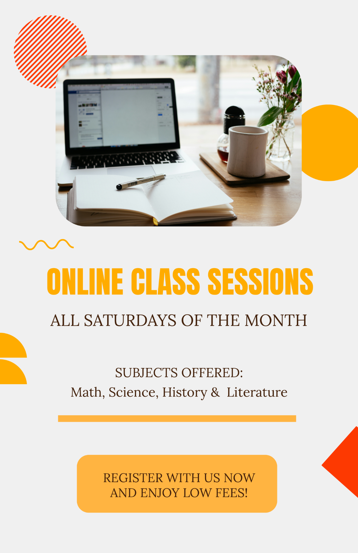 Free Online Classes Poster Template