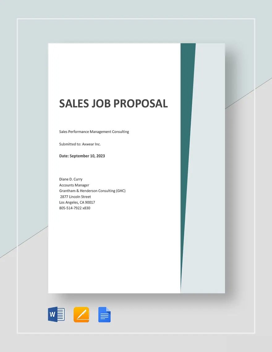 Sales Job Proposal Template