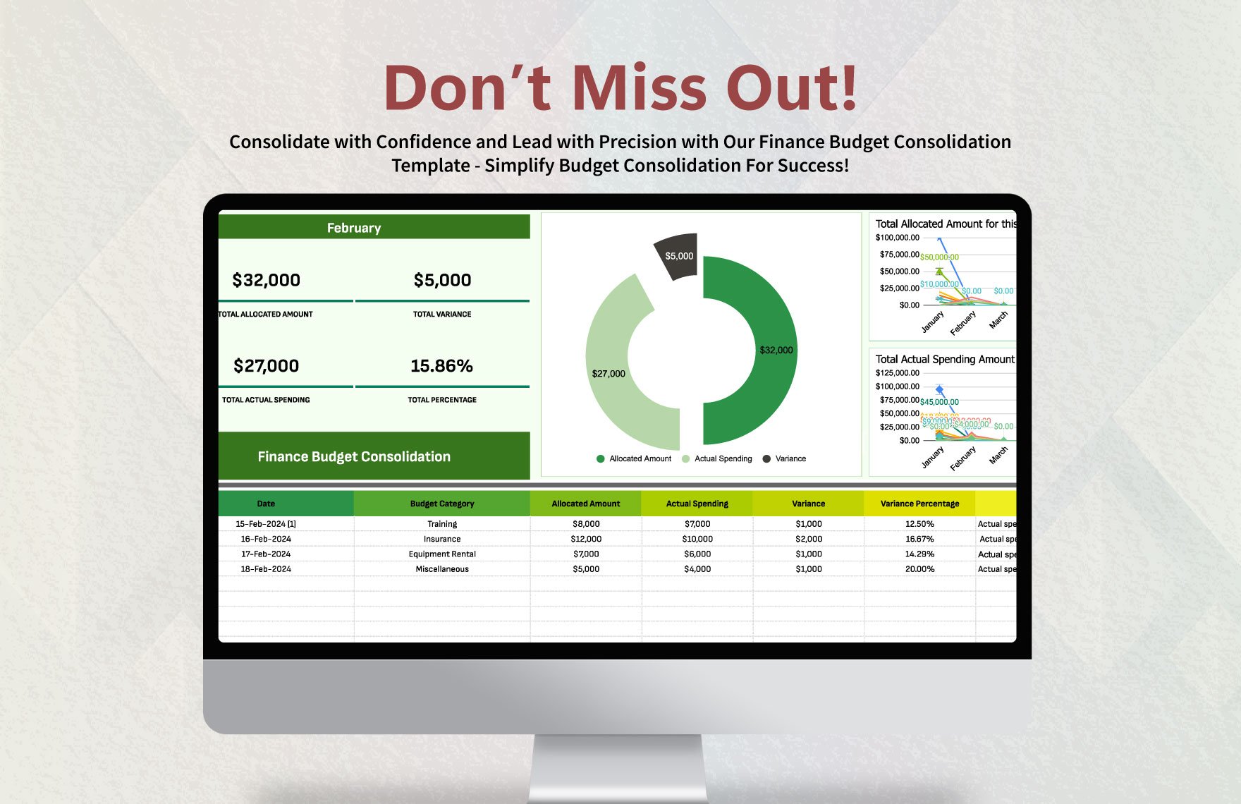 Finance Budget Consolidation Template