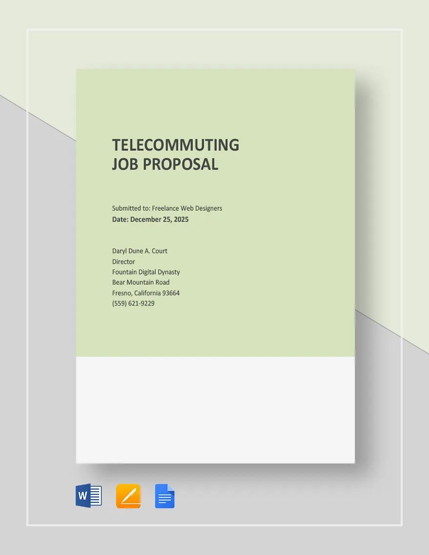 Telecommuting Job Proposal Template