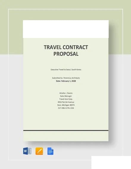 Travel Contract Proposal Template
