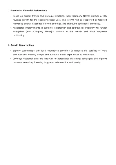 Free Travel Agency Financial Report Template to Edit Online