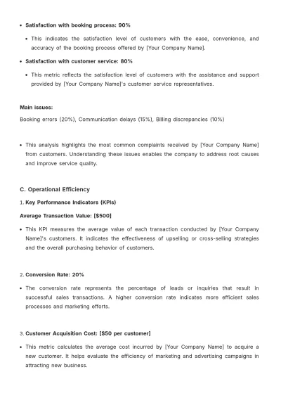 Free Travel Agency Financial Report Template to Edit Online