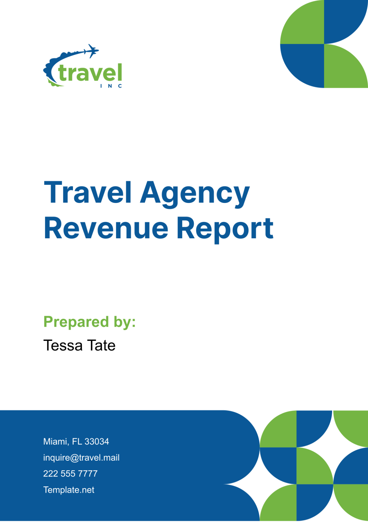 Travel Agency Revenue Report Template