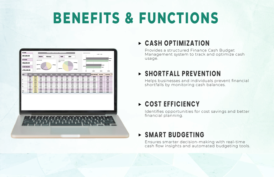 Finance Cash Budget Management Template