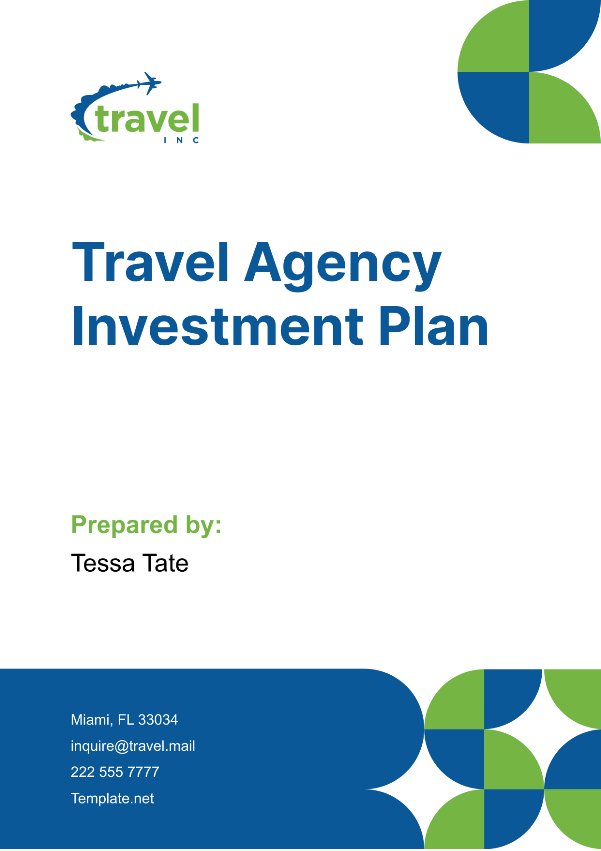 Travel Agency Investment Plan Template