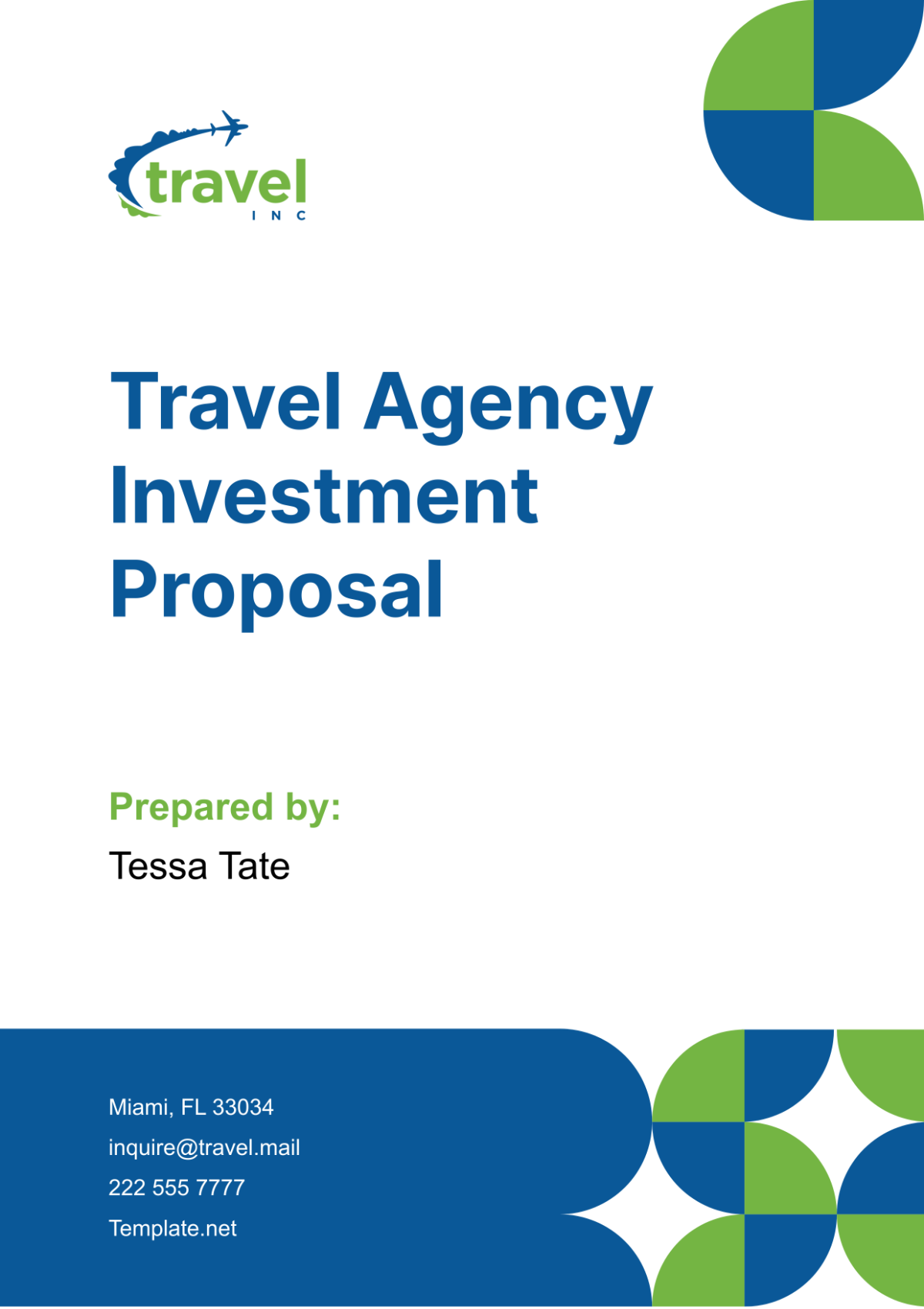 Free Travel Agency Investment Proposal Template