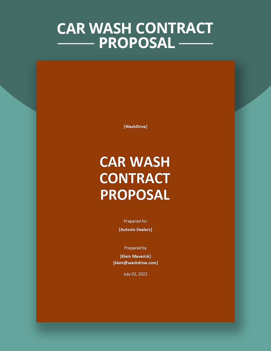 Car Wash Contract Proposal Template