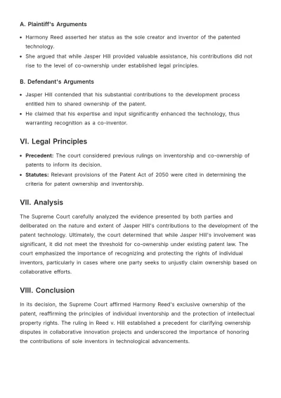 Free Law School Aids Case Brief Template to Edit Online