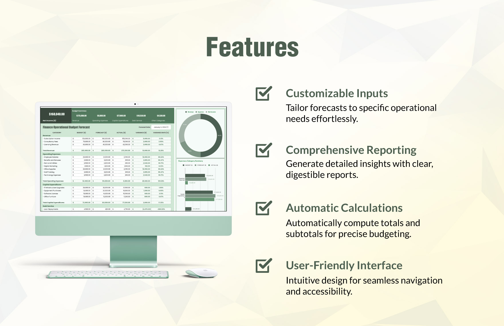 Finance Operational Budget Forecast Template