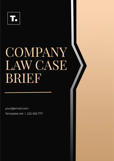Free Company Law Case Brief Template to Edit Online