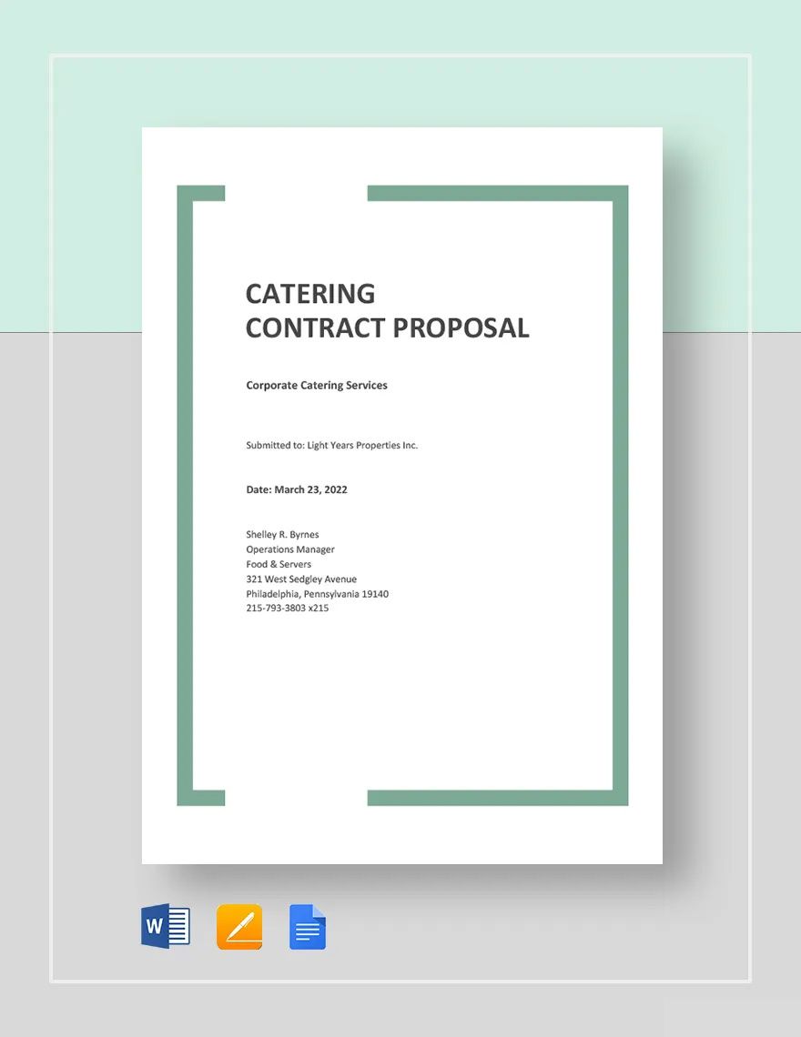Catering Contract Proposal Template