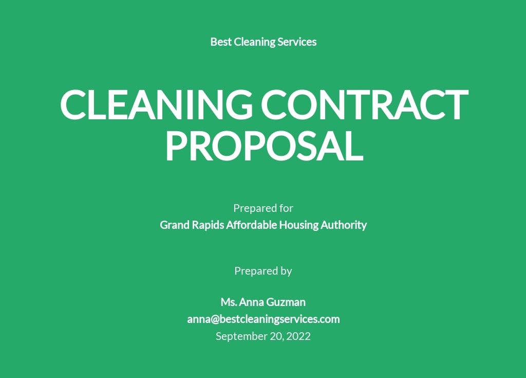 Free Cleaning Proposal Templates, 30+ Download in Word, Pages, Google