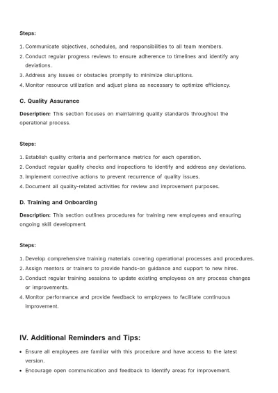 Free Process And Procedure Template to Edit Online