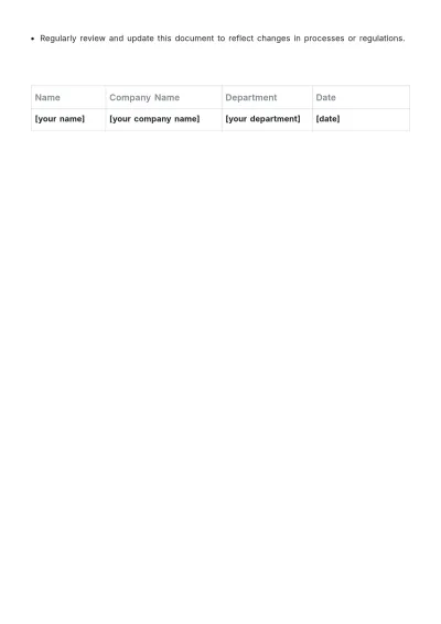 Free Process And Procedure Template to Edit Online