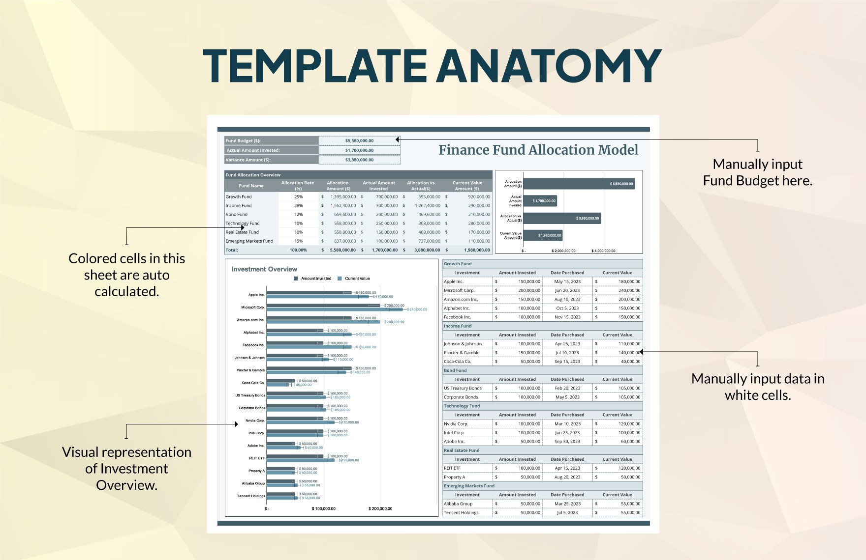 Finance Fund Allocation Model Template