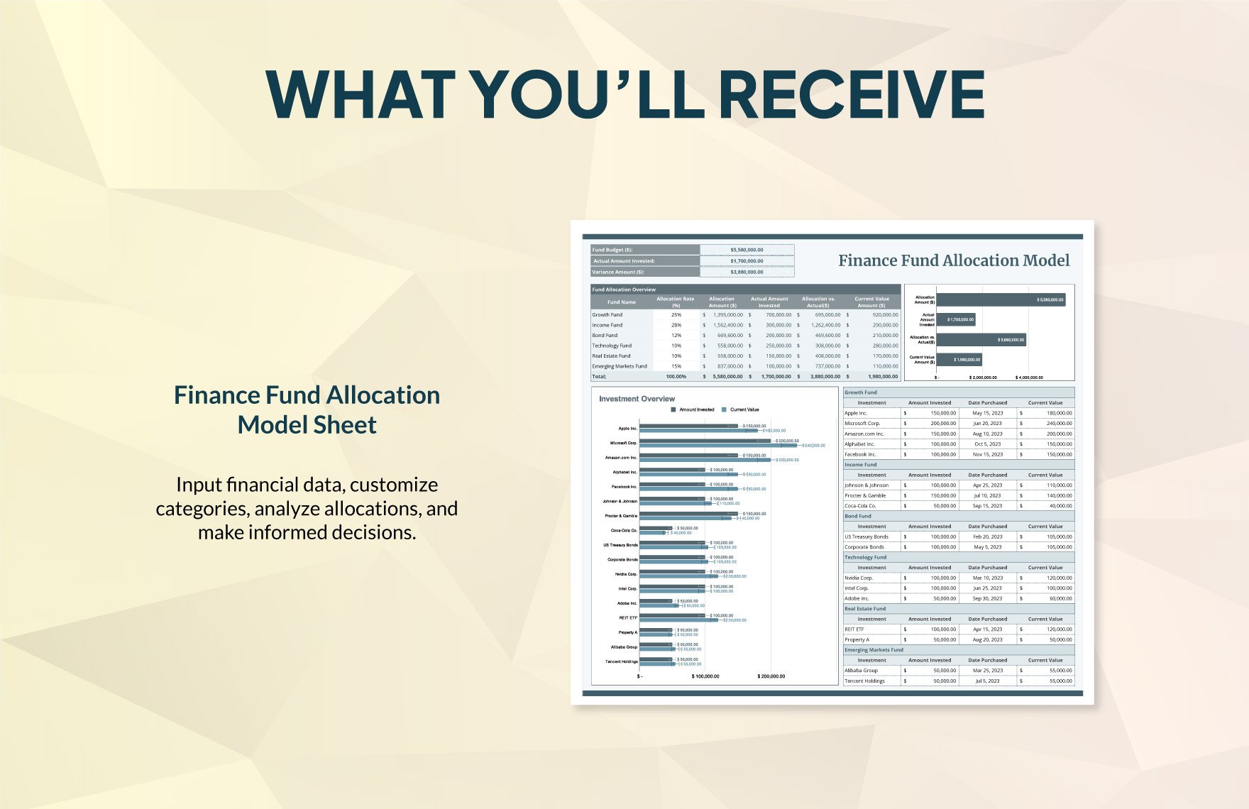 Finance Fund Allocation Model Template