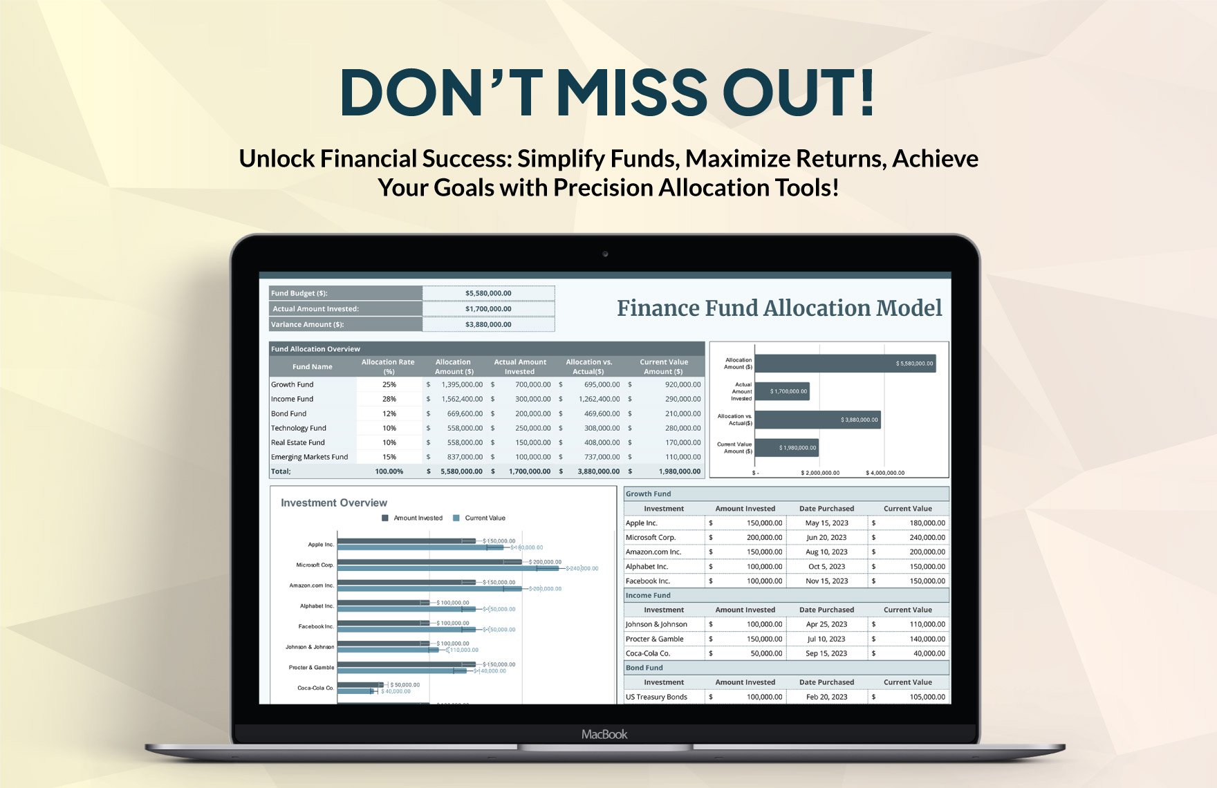 Finance Fund Allocation Model Template